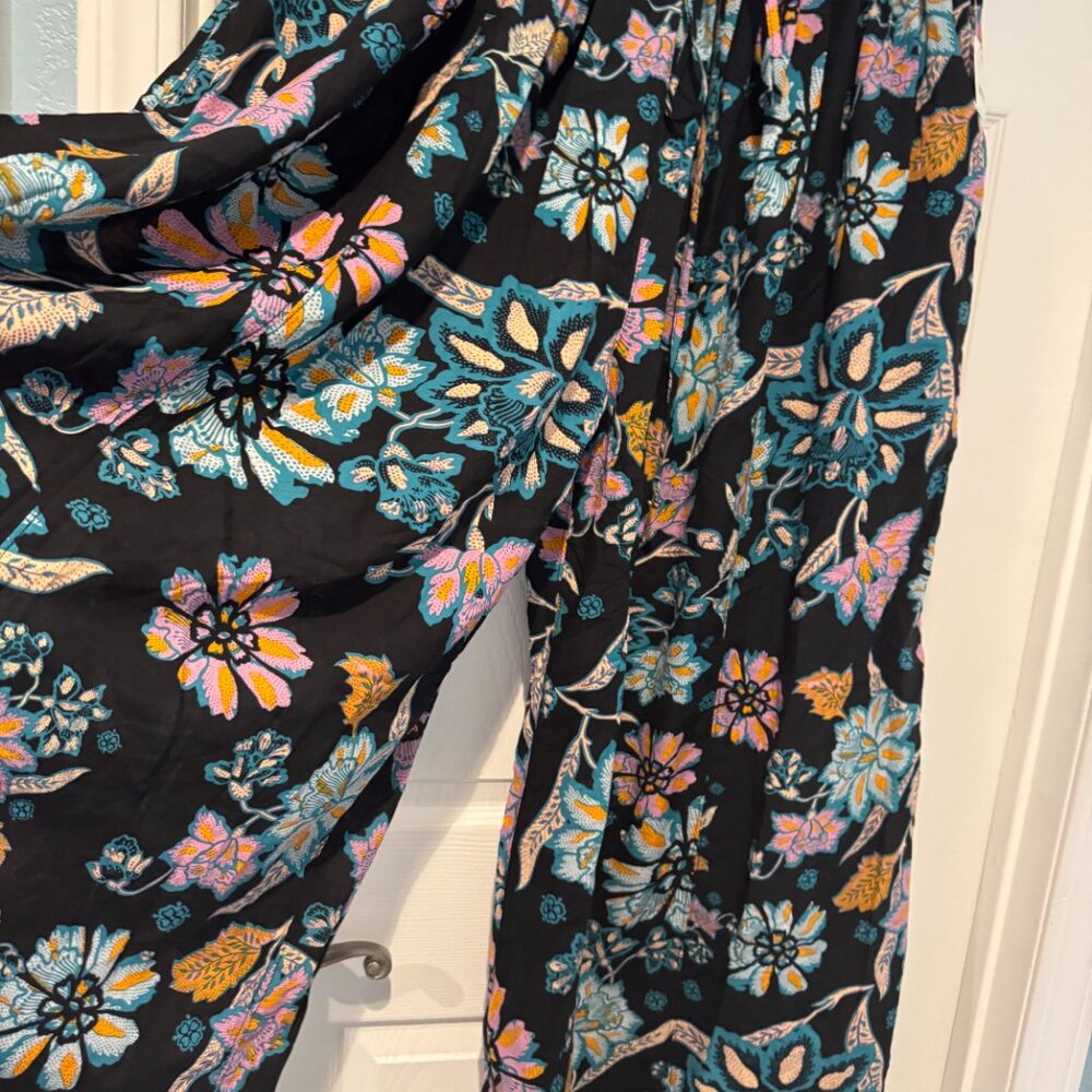 NWT FREE PEOPLE WIDE LEG ELASTIC TIE WAIST POCKET PANT SIZE L